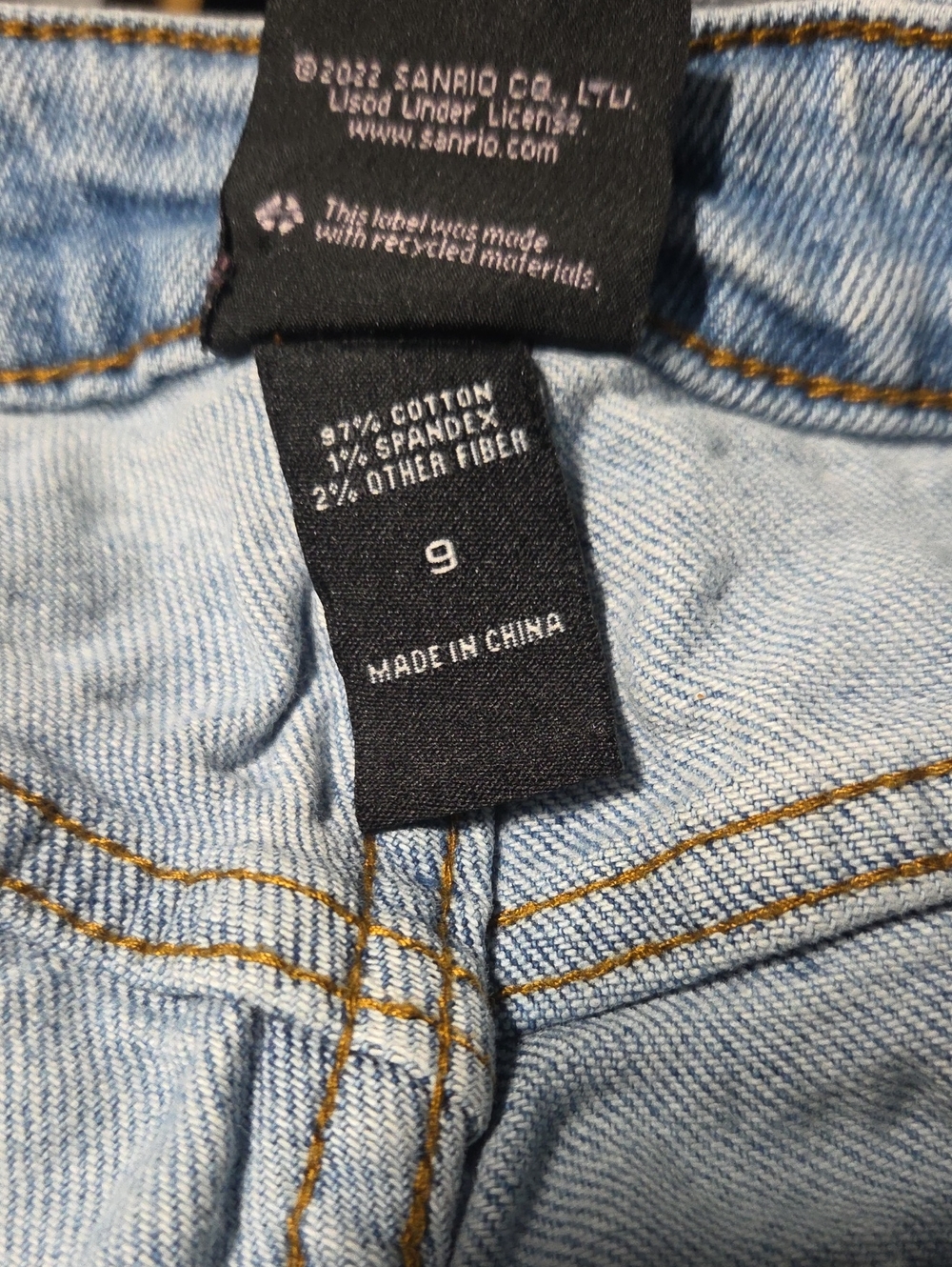 Light Blue My Melody Embroidered Women's Jeans - Picture 6 of 6